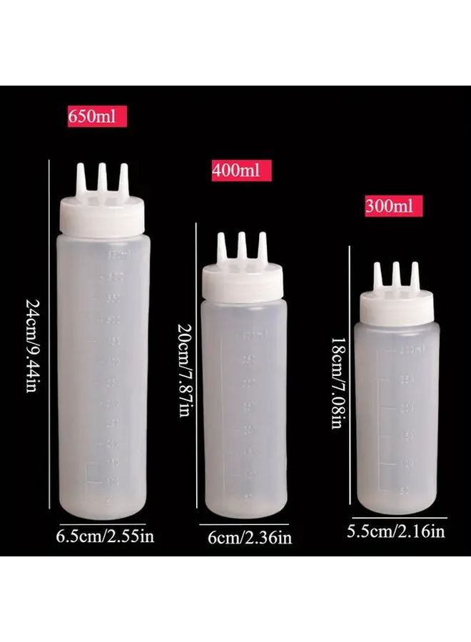 White 400ML PVC Free Squeeze Bottle For Sauces Condiments Kitchen BBQ Baking Camping - Image 2